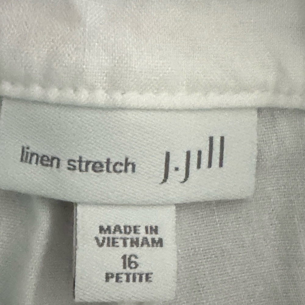 J.Jill Linen Blend Stretch Wide Leg High Rise Crop Ankle Pants Like New Sz 16P - Picture 9 of 9